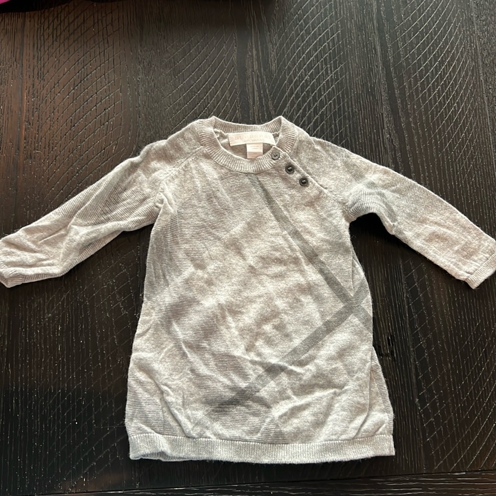 Burberry sweater dress grey plaid